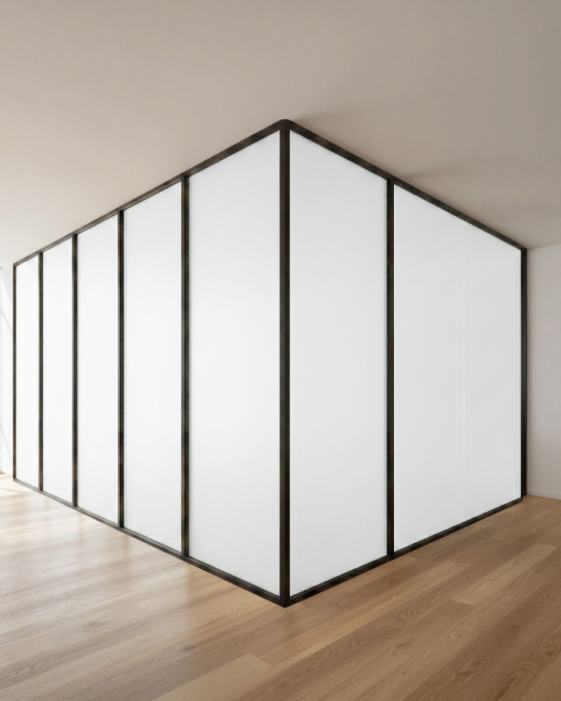 Glaswand in stand Melkglas